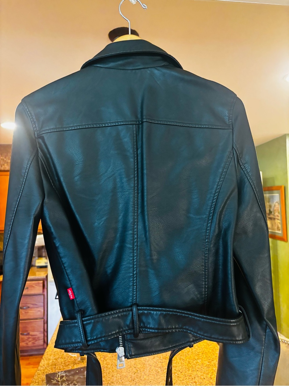 Levi's Black Faux Leather Moto Jacket with Silver Hardware - Picture 2 of 3